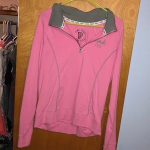PINK long sleeve quarter zip